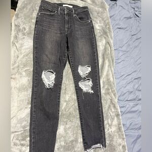 Levi’s Distressed Black Skinny Jeans
